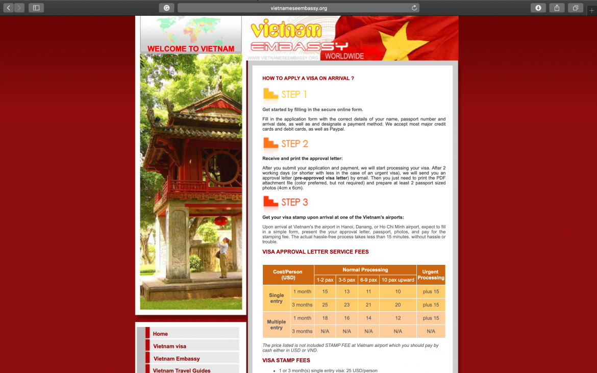 Webseite der vietnamesischen Botschaft in Berlin visum vietnam